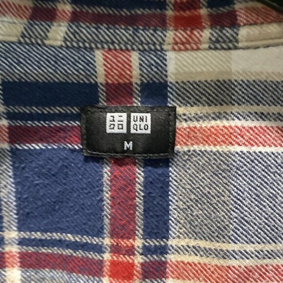 Uniqlo flannel Shirt Plaid Button-Down Shirt Size Medium - Picture 8 of 11